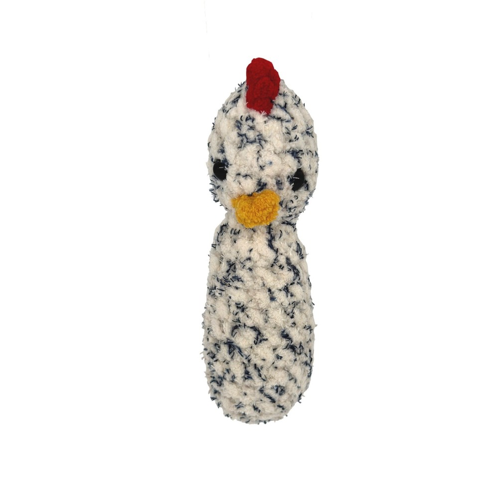 Handmade Crocheted Chicken Rattle Baby Toy Soft Farm‎ Nursery 7"